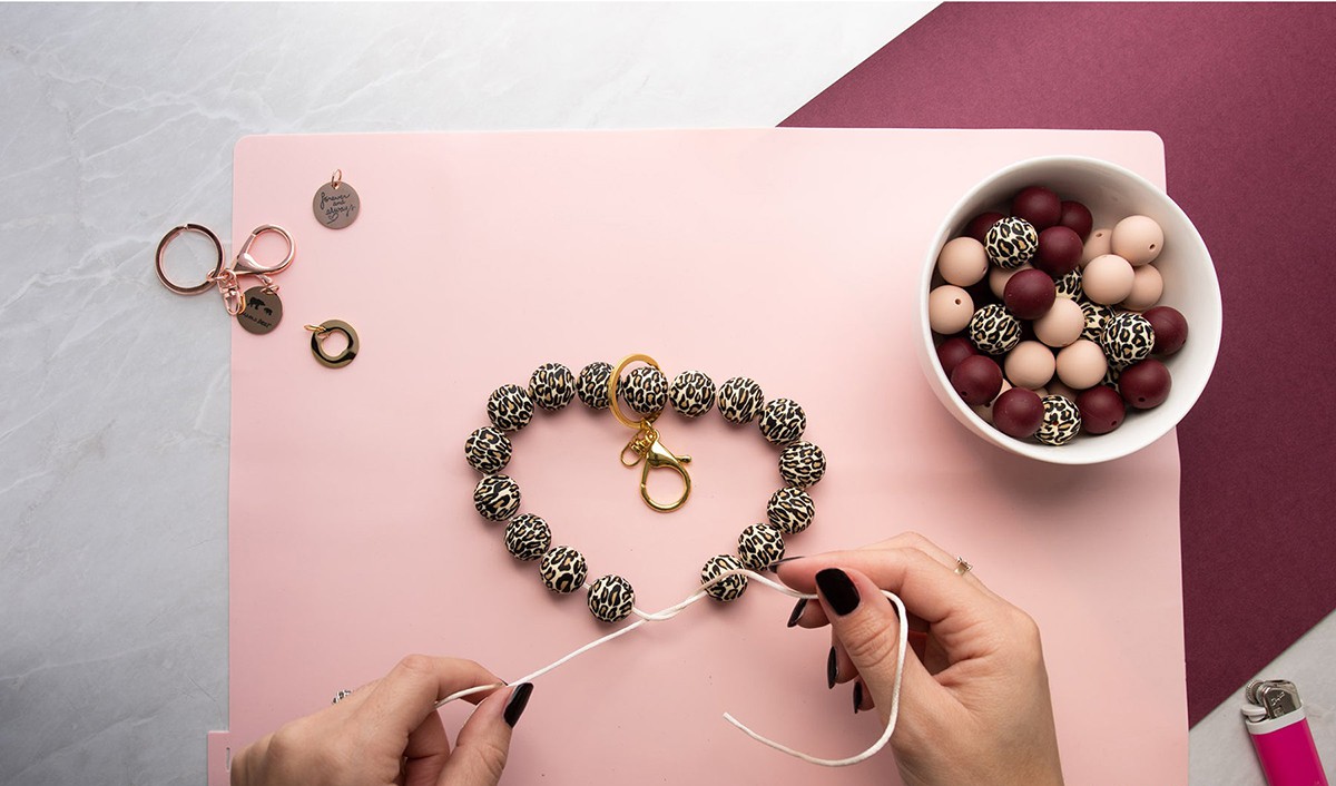 silicone bead keychains silicone bead keychains